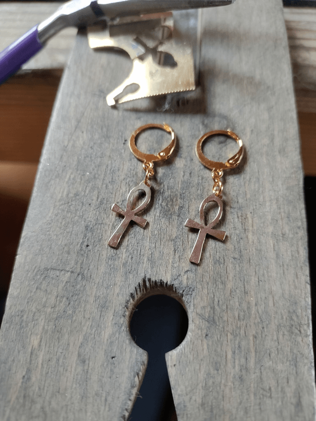 Boucles d'oreilles Ankh croix de vie égyptienne LEIA&CO