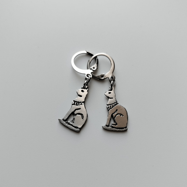Parure collier et boucles d'oreilles Bastet déesse chat égyptien LEIA&CO