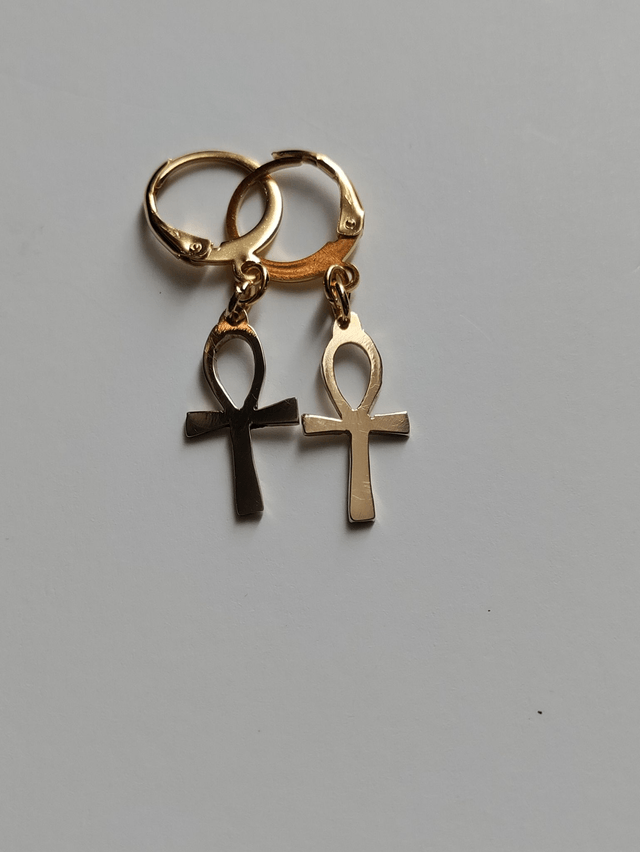 Boucles d'oreilles Ankh croix de vie égyptienne LEIA&CO