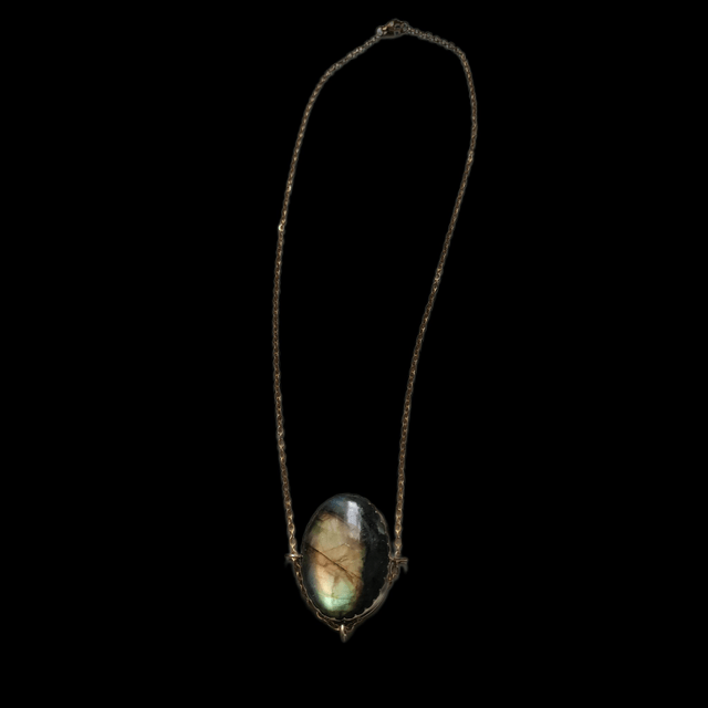 Collier Khamsa avec Labradorite verte LEIA&CO