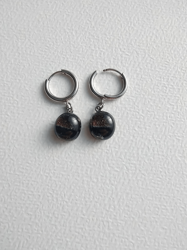 Boucles d'oreilles pendantes avec verre dichroïque multicolore LEIA&CO