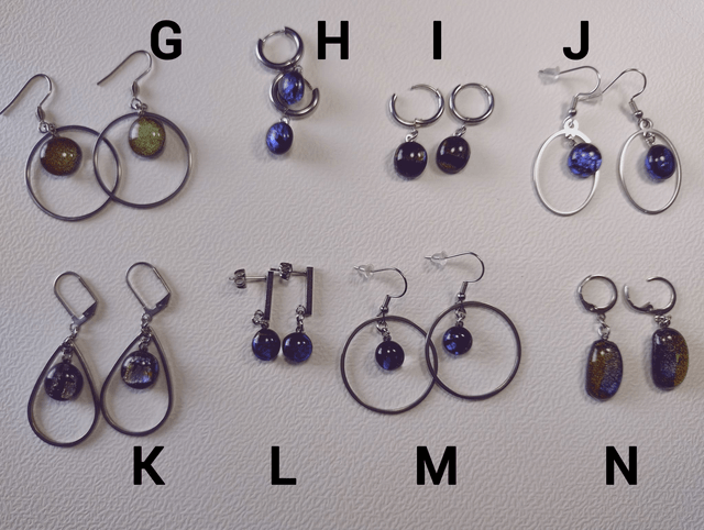 Boucles d'oreilles pendantes avec verre dichroïque multicolore LEIA&CO